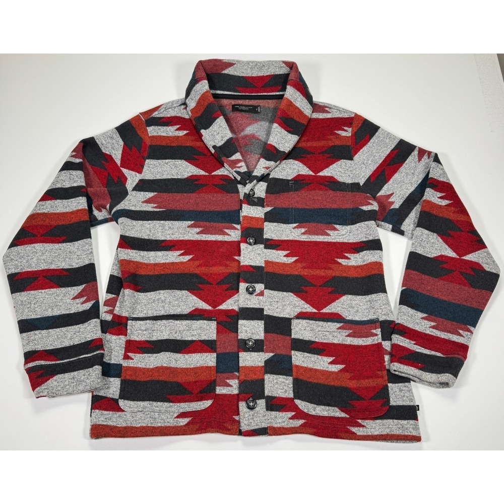 Junk Food Clothing Men's XL Southwestern Aztec Shawl Collar Cardigan Sweater